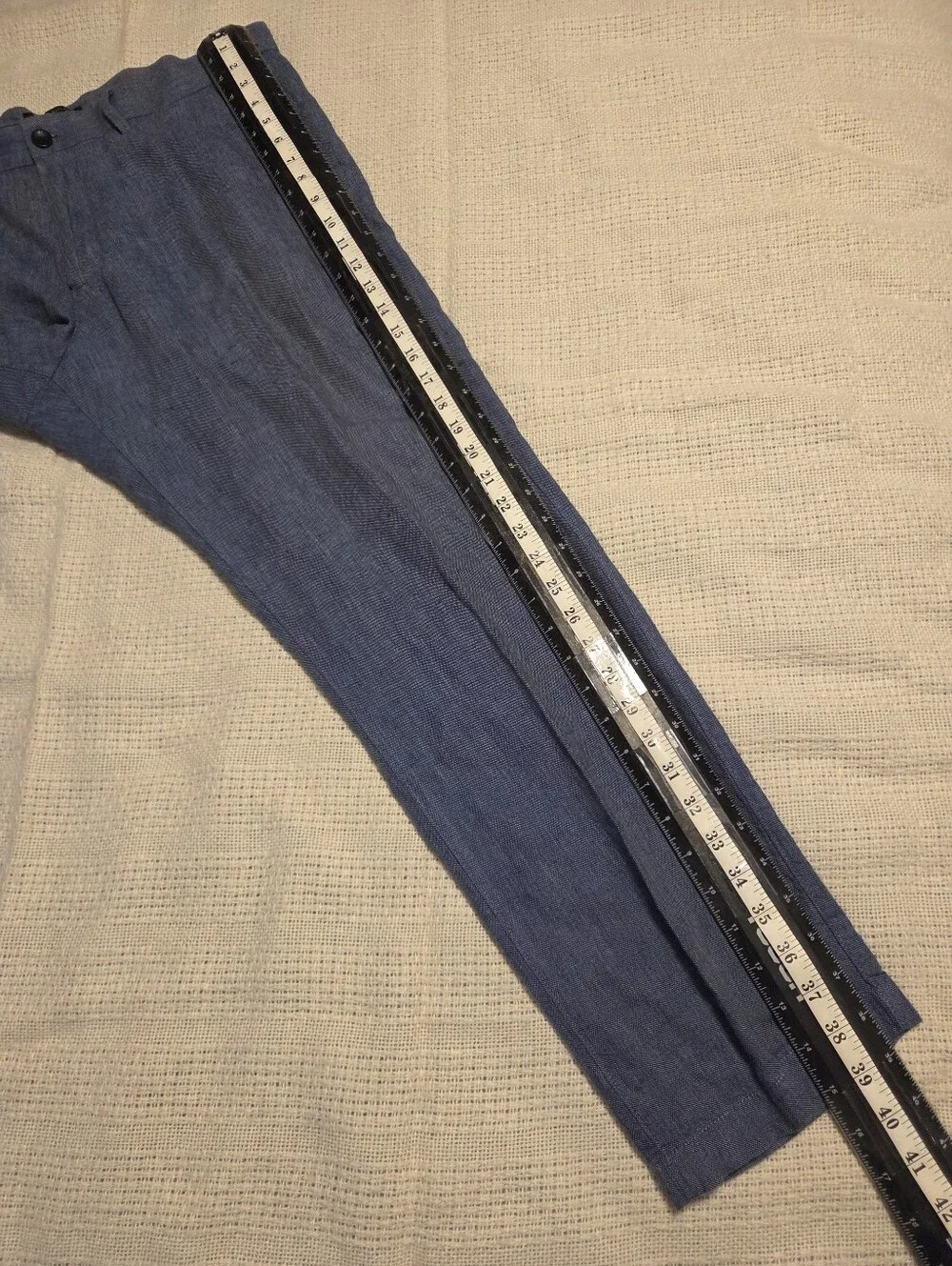 Banana Republic Men's Pants 36x30 Blue Linen Cotton Aiden Fit